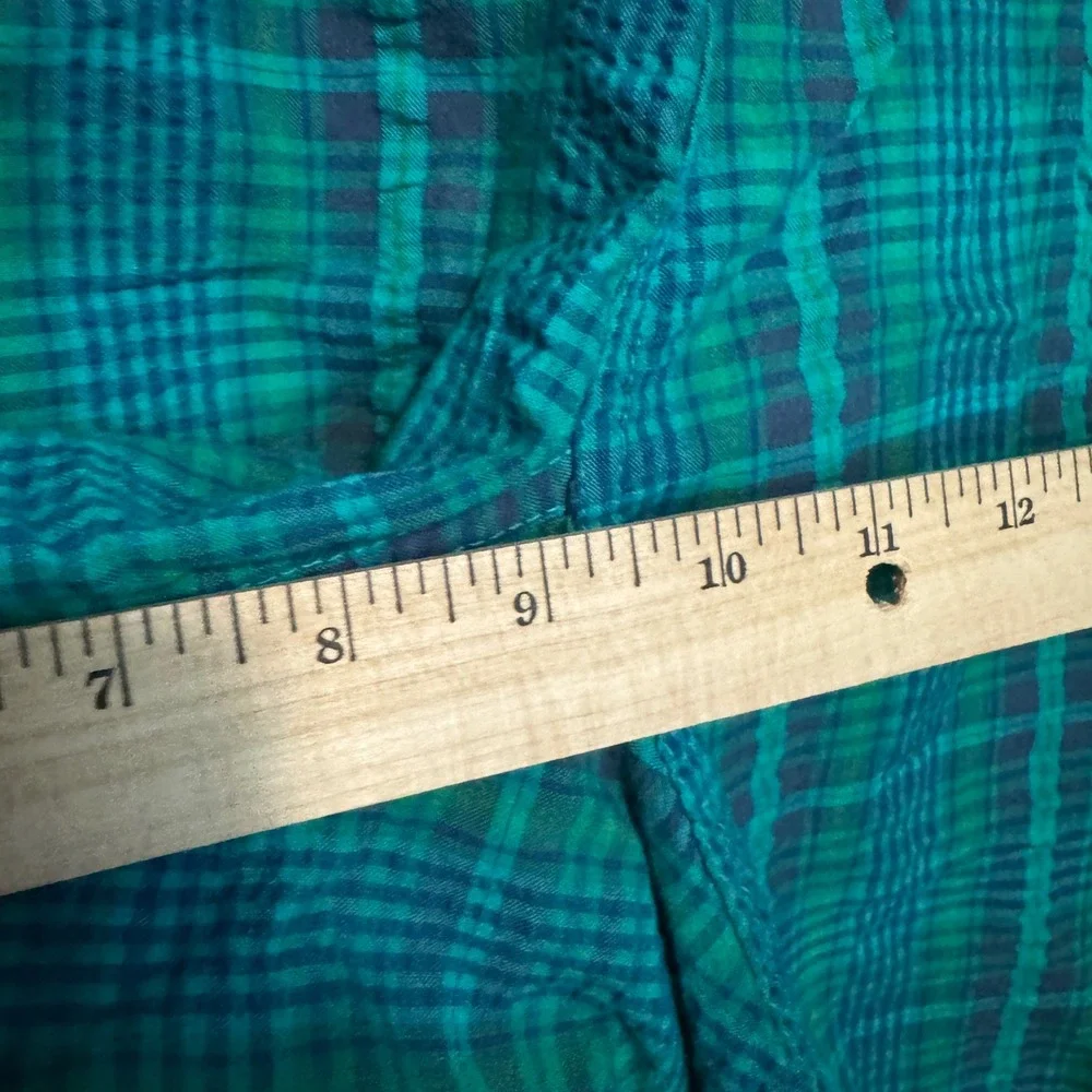 Vintage Gramicci Plaid Shorts Mens Large Green Blue Belted Gorpcore Made in USA